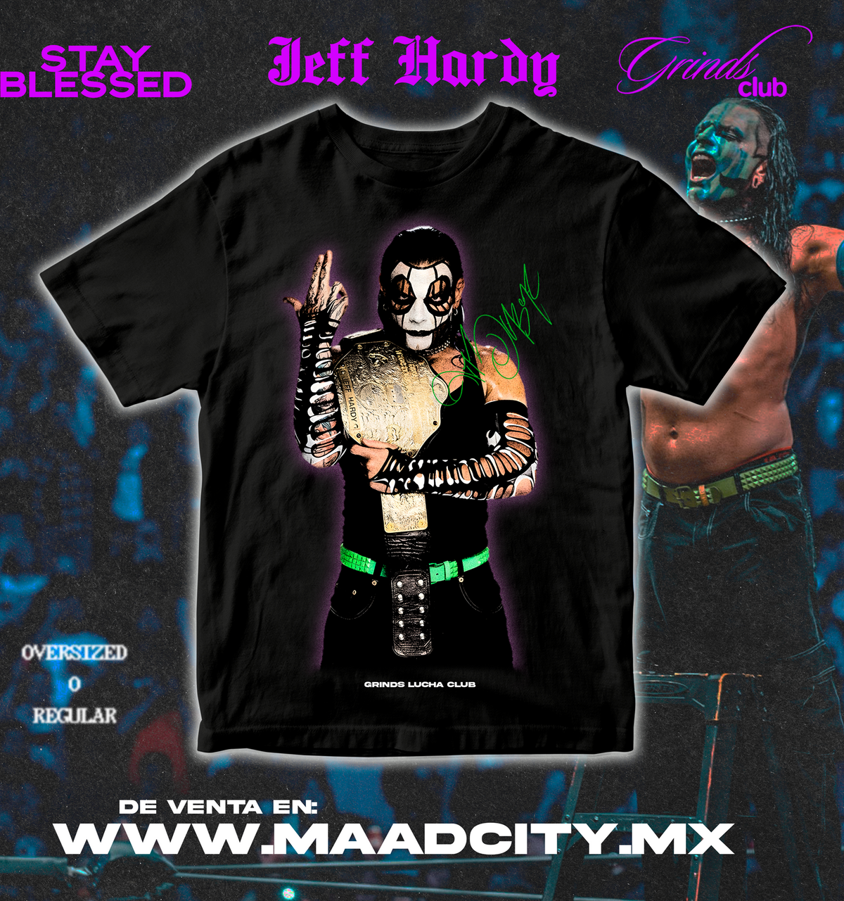 JEFF HARDY Playera Grinds z MAADCITY